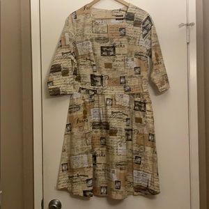 Retrolicious 3/4 sleeve Paris themed dress